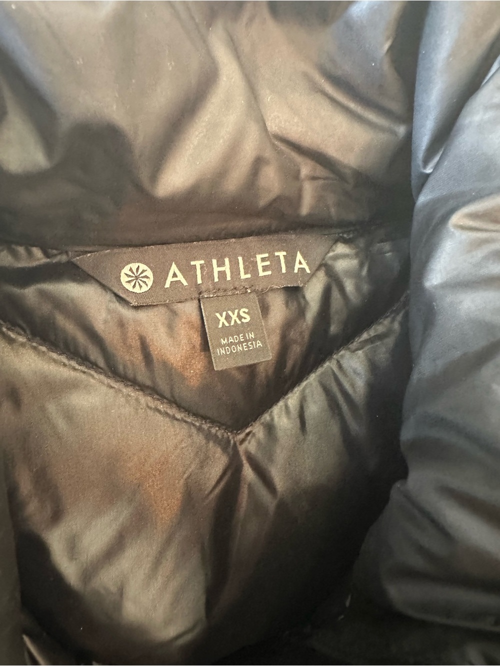 Athleta Women's Black Quilted Goose Down Vest Size XXS - Picture 2 of 11